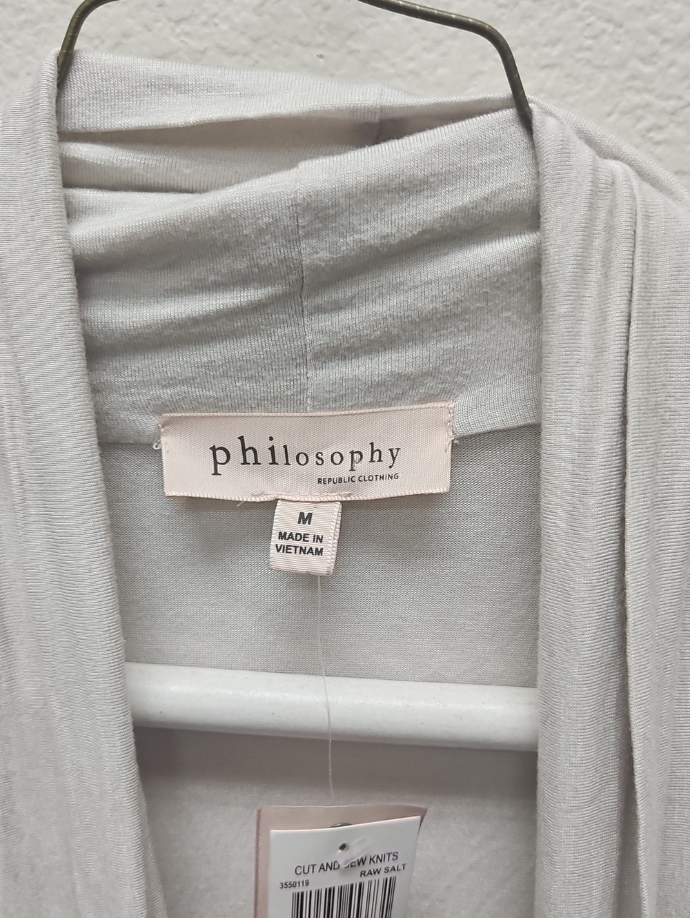 philosophy Light Gray Ruched Open-Front Cardigan - Picture 3 of 5